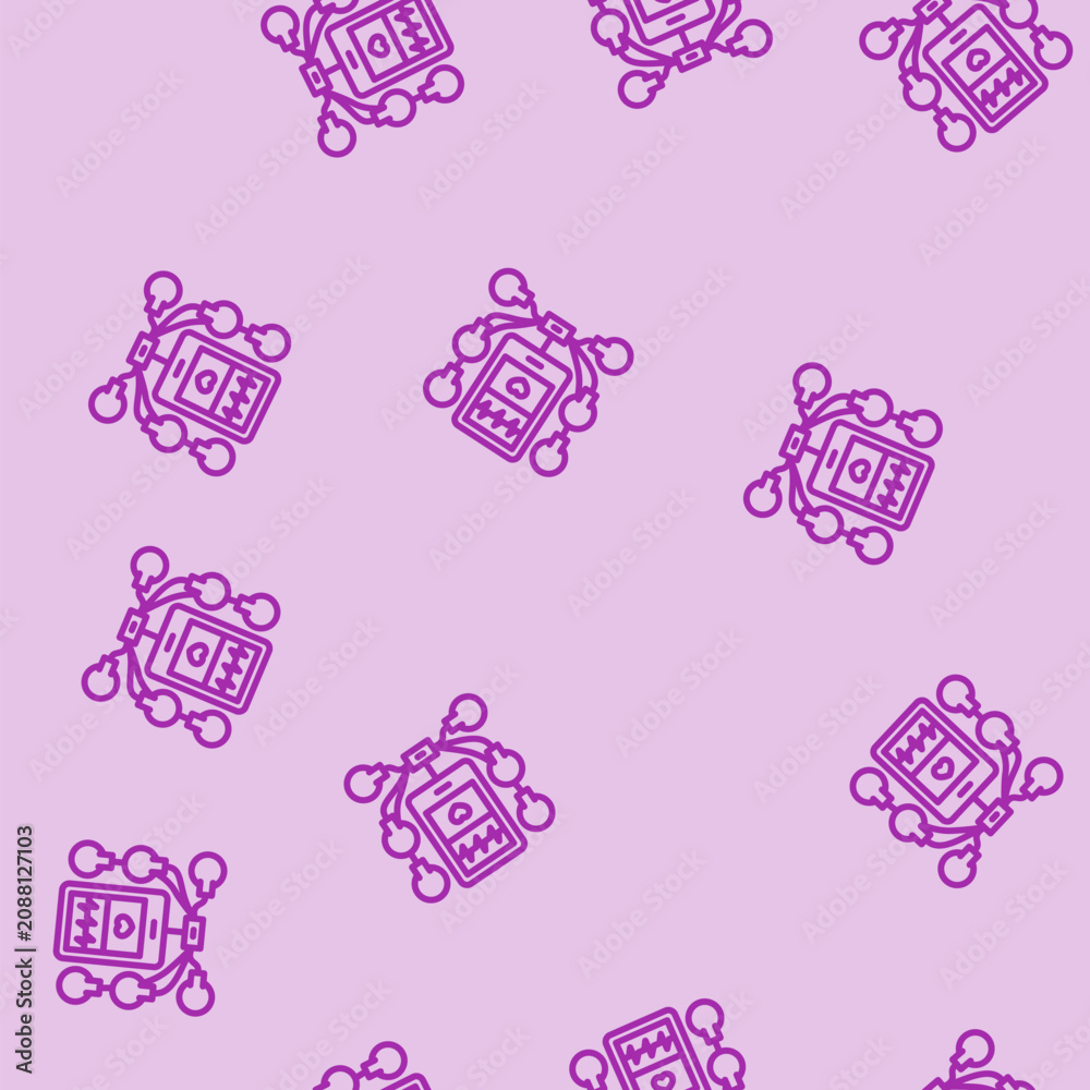 Obraz premium holter monitor cardiology line seamless pattern holter monitor cardiology thin line illustration