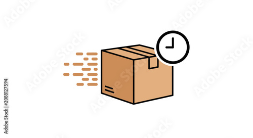 Fast delivery of a cardboard parcel.
