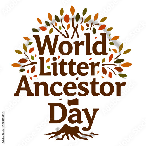 Φωτογραφία colorful illustration of World Litter Ancestor Day on transparent background