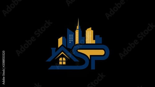 Real Estate Company Logo City Skyline and House