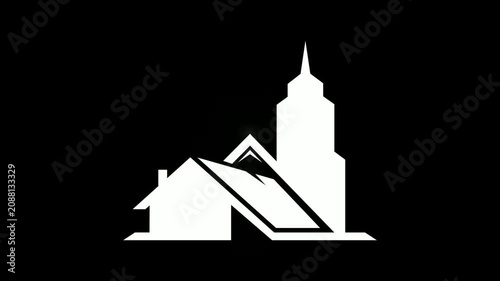 Solar panels on house with city skyline background
