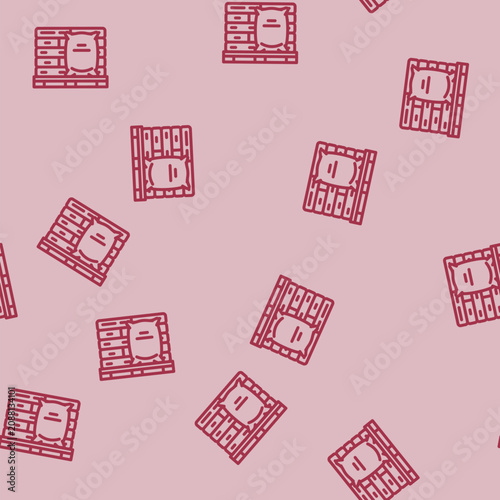 bags pallet cement production line seamless pattern bags pallet cement production thin line illustration