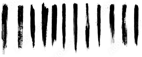 Creative Black Brush Texture Bundle. Brush Paint Streaks for Graphic Design