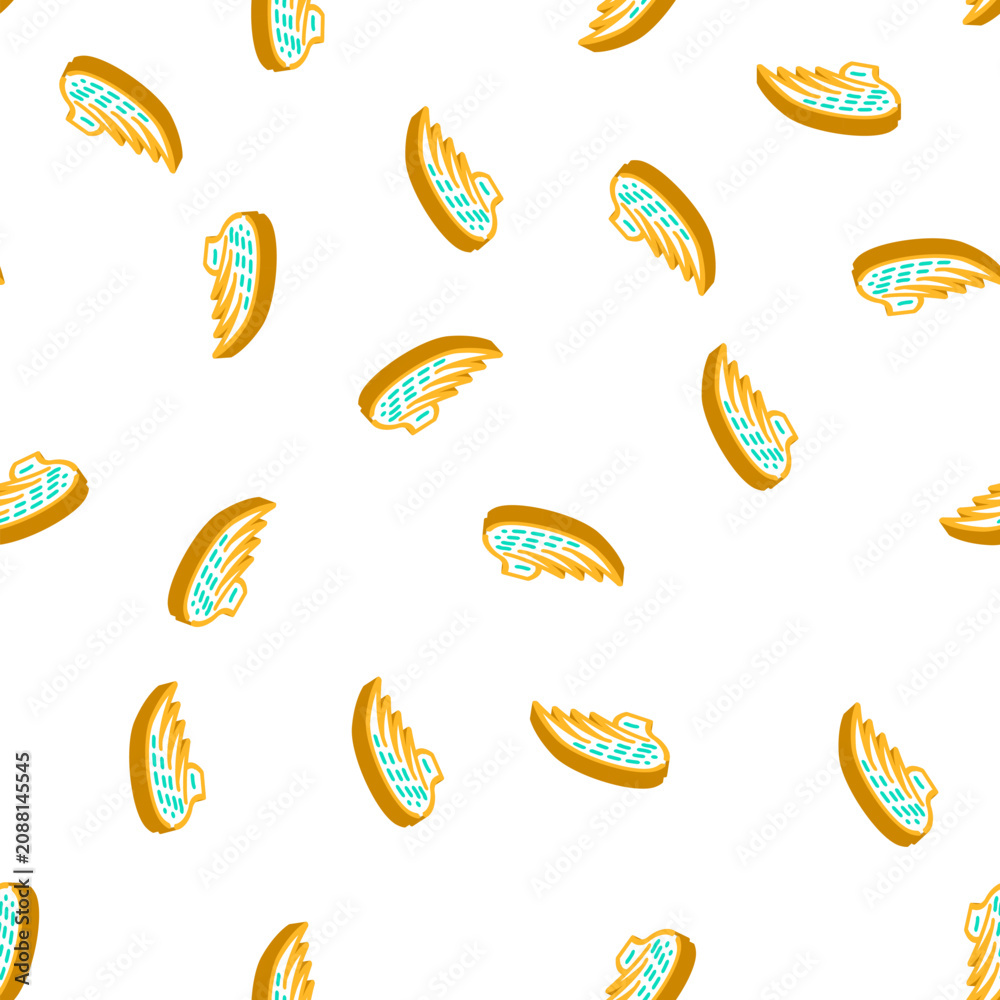 Obraz premium wing with feather isometric seamless pattern. wing with feather sign illustration
