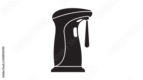 Cuadro en lienzo Showerhead with Water Dripping From It, Black and White Illustration Featuring B