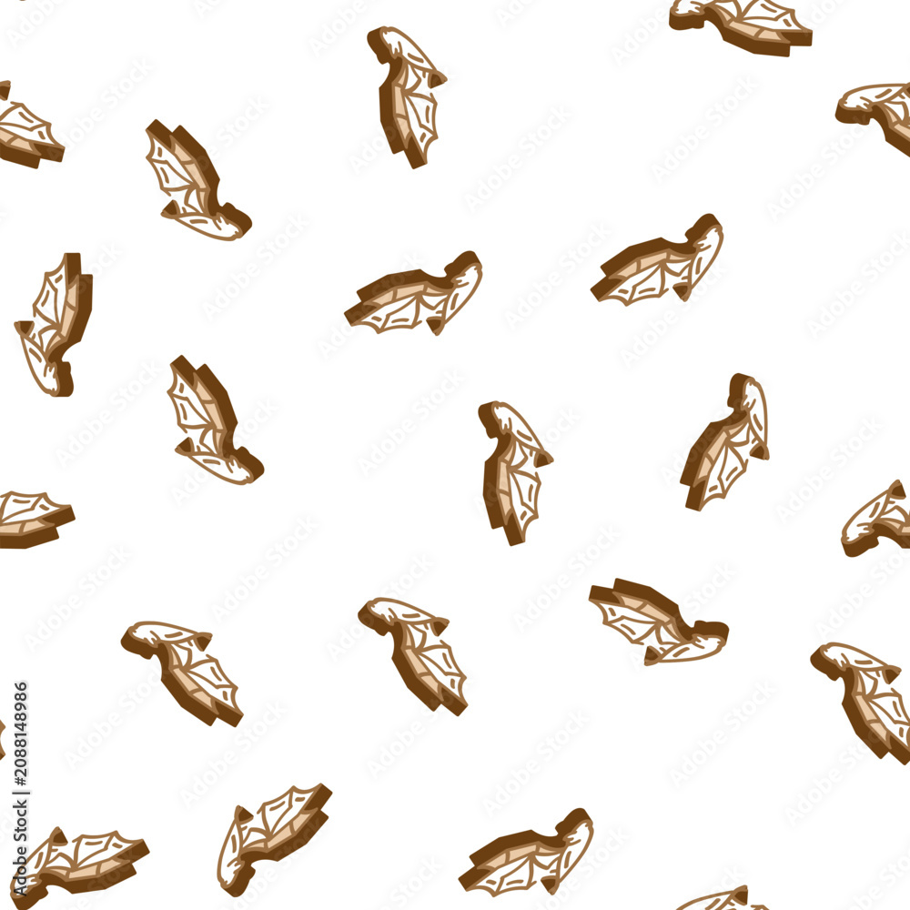 Fototapeta premium bat zoo animal isometric seamless pattern. bat zoo animal sign illustration