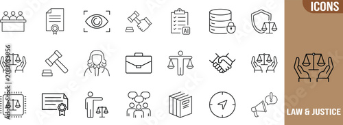 Photos Law and justice outline icons
