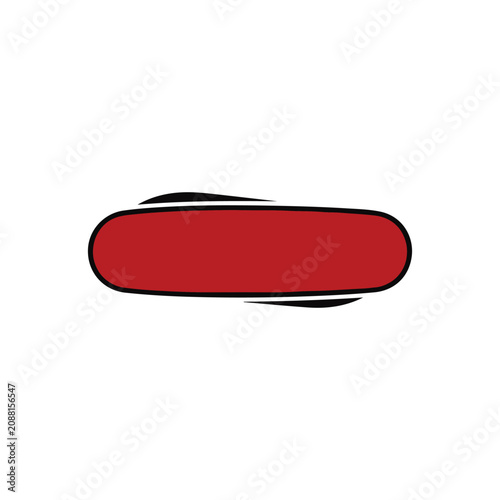 Obraz na plátně Swiss National Day logo with red and black color scheme on white background, symbolizing Switzerland's independence and cultural heritage