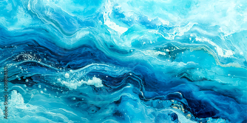 Photos Abstract Aqueous Flow swirling currents of turquoise and sapphire create an mesmerizing abstract composition, evoking the powerful, fluid movement of ocean waves