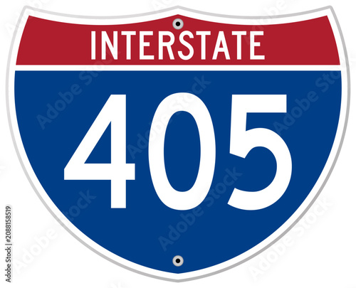 Cuadro en lienzo Interstate 405 Highway Road Sign in vector