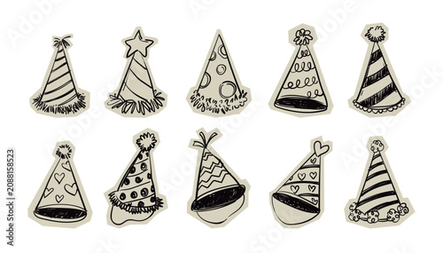 Hand Drawn Party Hat Scrapbook