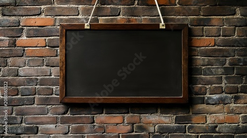 blackboard on brick wall