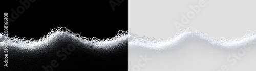Canvastavla Foam curls form on the surface of liquid with bubbles floating in clear space du