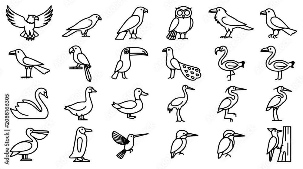 Fototapeta premium set of animals silhouettes