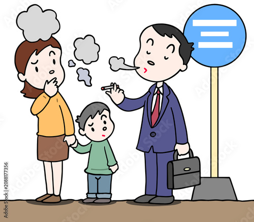 社会問題のイラスト - 煙害・副流煙・受動喫煙