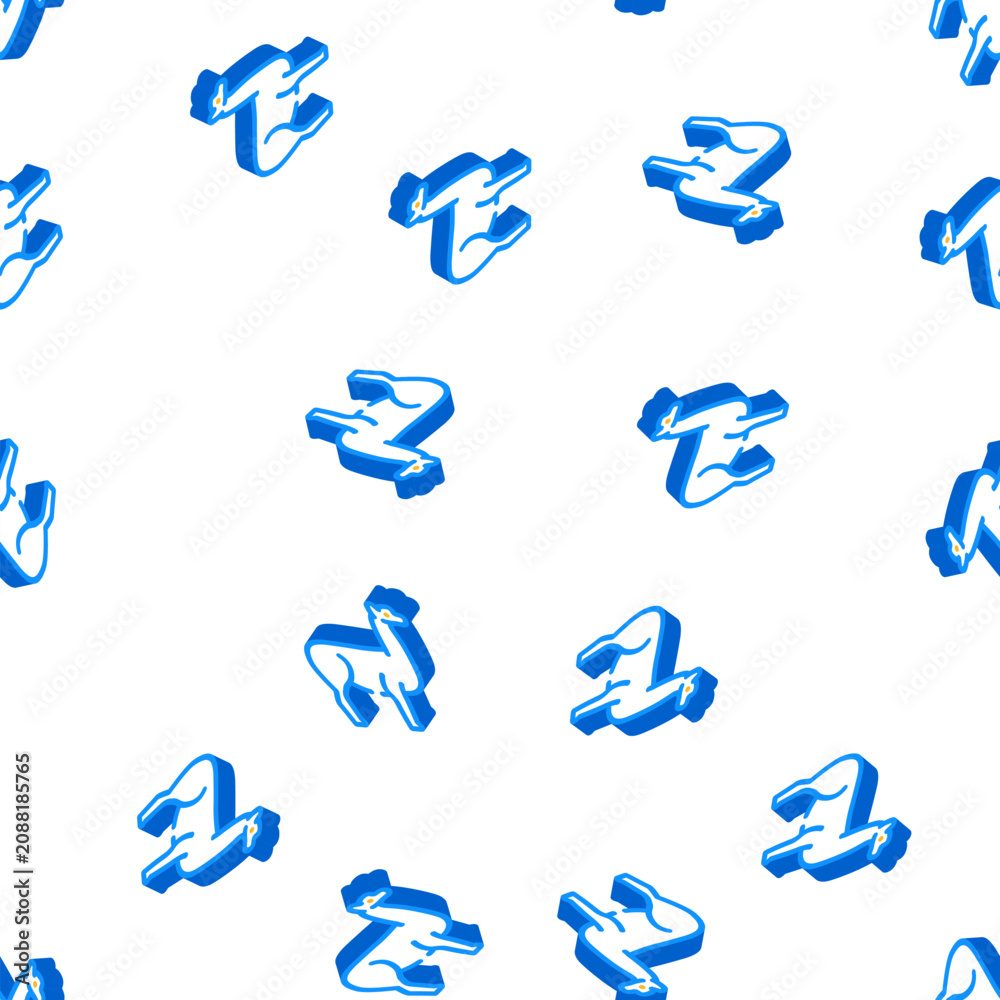 Fototapeta premium lama wild animal isometric seamless pattern. lama wild animal sign illustration
