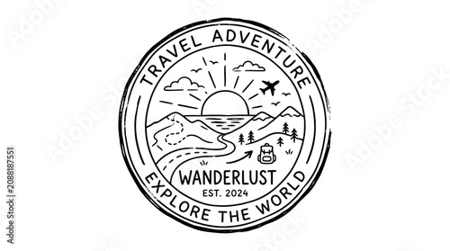 Travel adventure and wanderlust logo design.