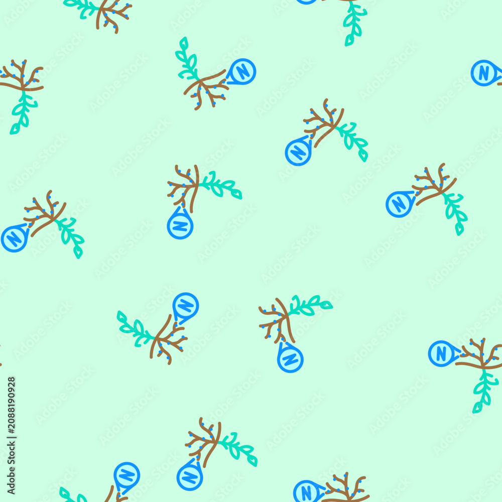 Obraz premium nitrogen fixation environmental vector seamless pattern nitrogen fixation environmental sign illustration