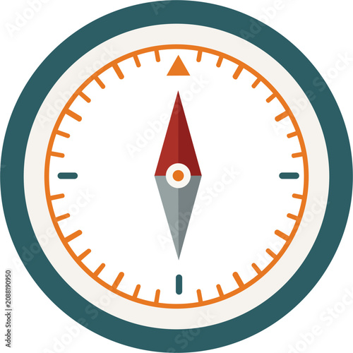Vector illustration of a navigation compass, symbolizing business strategic planning, career guidance, and exploration direction.