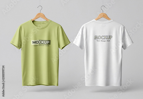 White and Green T-Shirt Mockup
