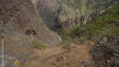 Exposed trail overlooking Masca valley