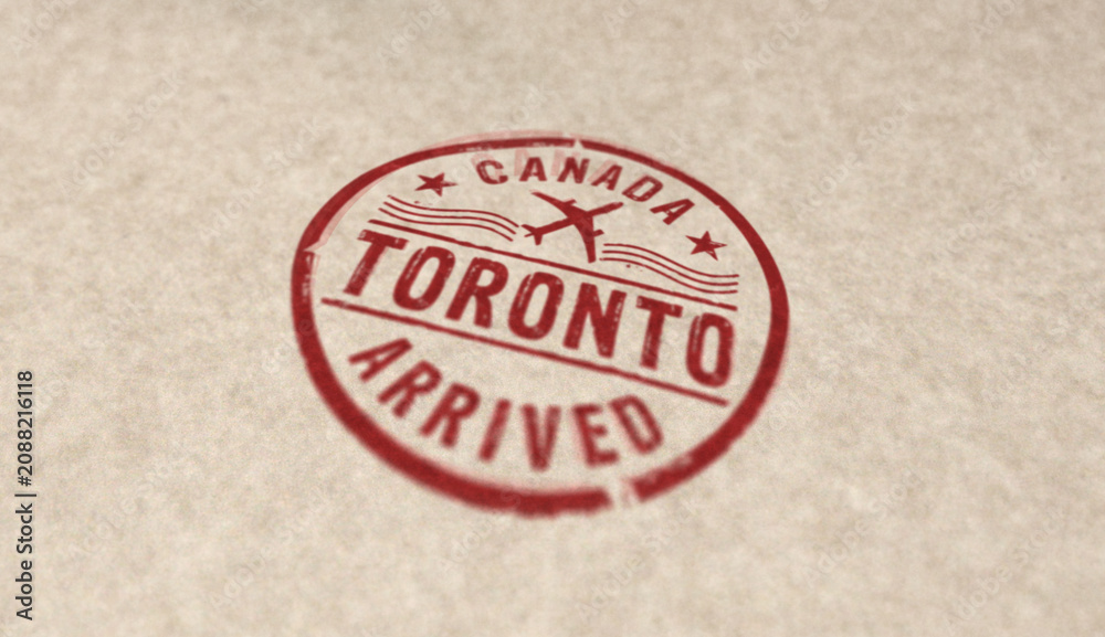 Obraz premium Toronto arrived stamp and stamping
