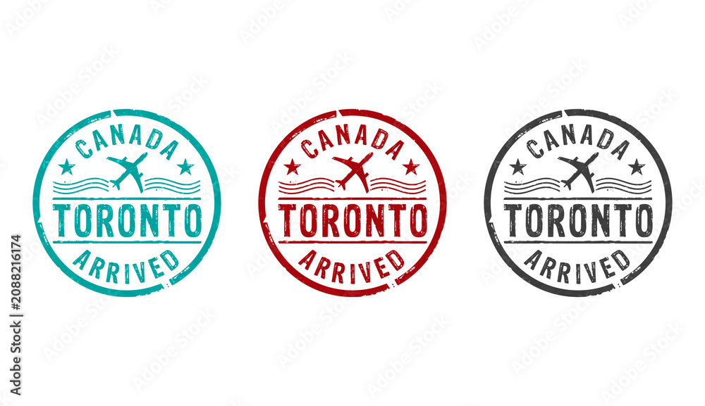 Obraz premium Toronto arrived stamp and stamping
