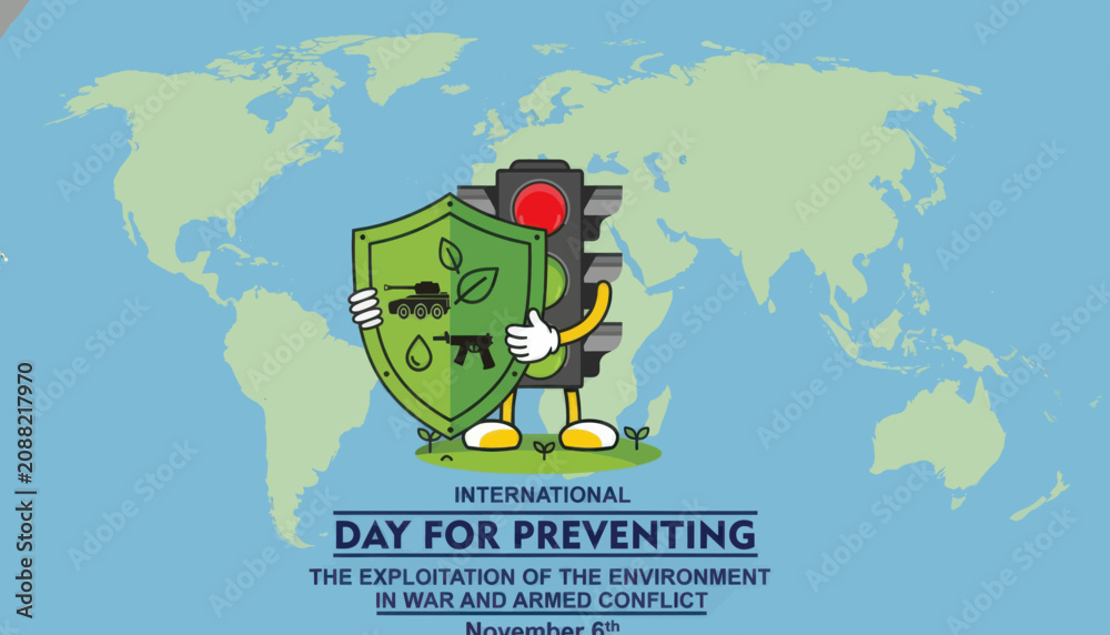 Fototapeta premium International day for preventing the exploitation of the environment in war and armed conflict