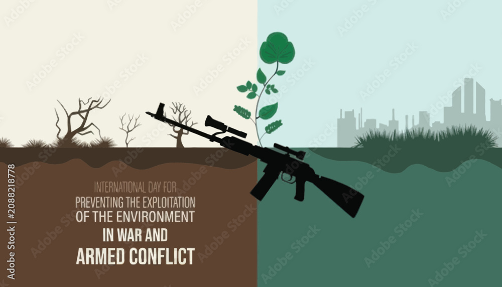 Fototapeta premium International day for preventing the exploitation of the environment in war