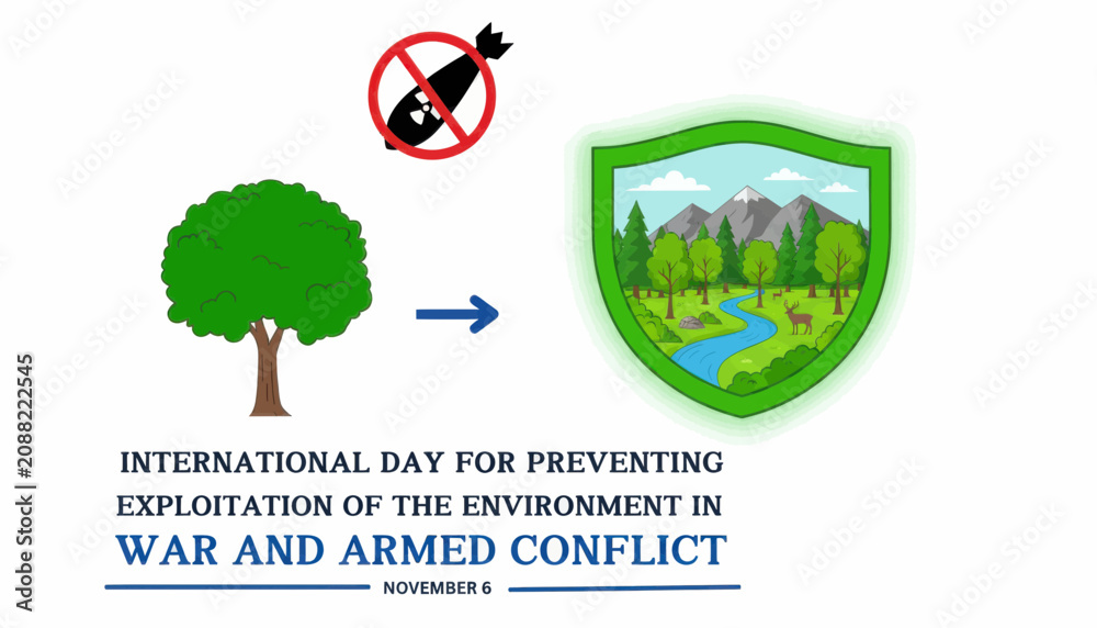 Fototapeta premium Environmental protection concept for international day for preventing the exploitation of the environment