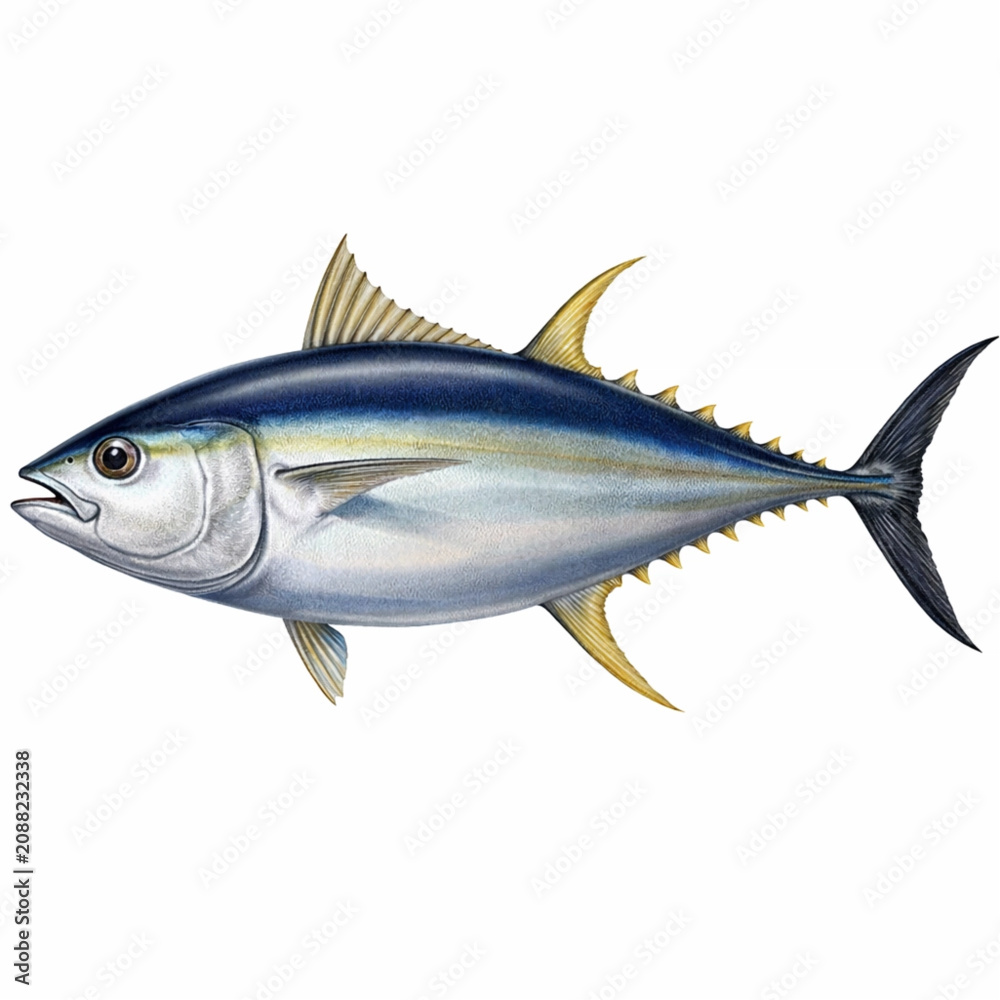 Foto Albacore Tuna Fish Vector Illustration