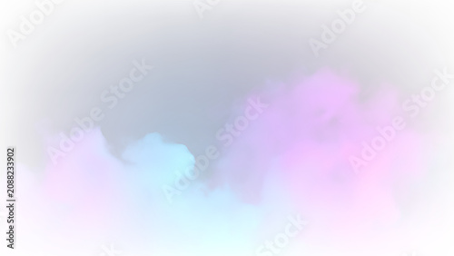 Quadro su tela Colorful smoke appears in a mix of pink and blue tones on a transparent backgrou