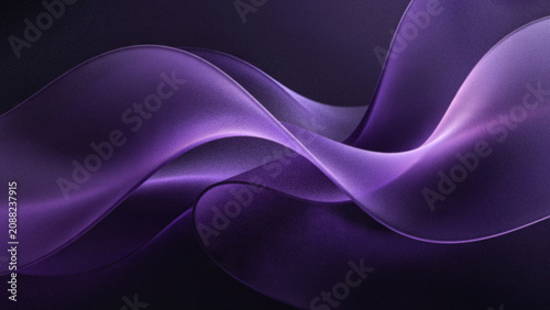 Canvas Print Abstract grainy glassmorphism background with flowing translucent purple fluid w