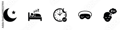 Quadro su tela Zzz bed sleep snore icons snooze nap Z sound