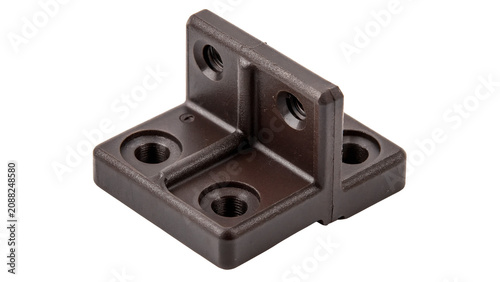 Tableau sur toile Heavy brown metal industrial hinge bracket hardware fastener isolated on a trans