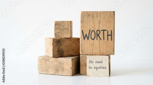 Wooden blocks display worth and no need to equalize