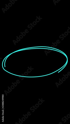 hand drawing circles animation on black background.4k video animation