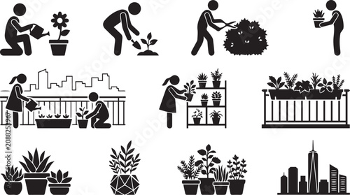 Foto Of diverse people performing various jobs and activities work construction