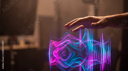 Abstract Frequency Waves and Dynamic Audio Equalizer Visualization