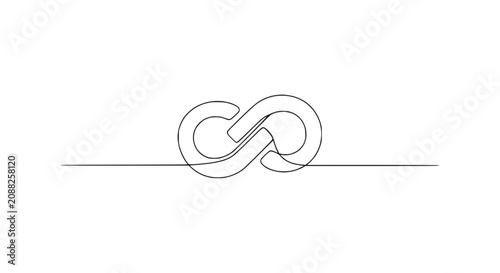 Obraz na plátně Continuous line drawing of infinity symbol, representing eternity, endlessness,