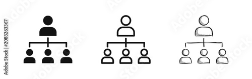 Corporate hierarchy organizational structure icon set