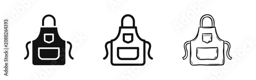 Kitchen apron icon, cooking, culinary arts, and housekeeping concept