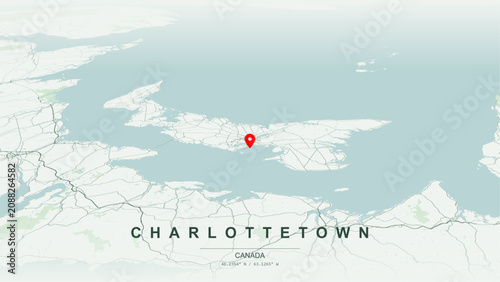 Cuadro en lienzo Minimalist vector map of Charlottetown, Prince Edward Island