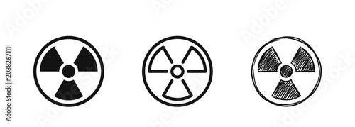 Fotografía Nuclear Radiation Hazard Warning Symbol Set