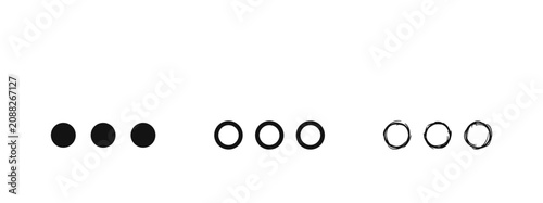 Φωτογραφία Three styles of circle ellipsis icon, more options symbol
