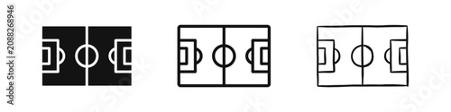 Bild auf Leinwand Soccer field or sports pitch icon set for team sports