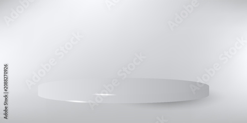 Canvastavla Shiny white round pedestal podium