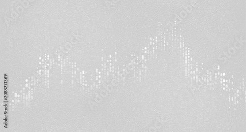 Abstract grey dotted financial graph chart grunge minimal background. Vector grainy noise design
