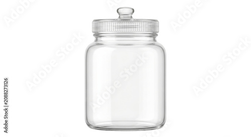Cuadro en lienzo Clear glass jar with a ribbed lid and knob for storage or display