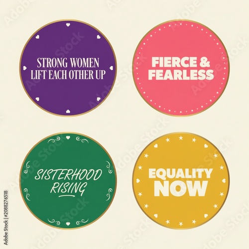 Fierce Women Empowerment: Vibrant Graphic of Sisterhood and Unity for Gender Equality with Modern Floral Design